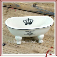 white customize ceramic soap dish mini bathtub shape